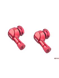 Set of 2 valves 90° aluminum - Red
