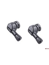 Set of 2 valves 90° aluminum - Black